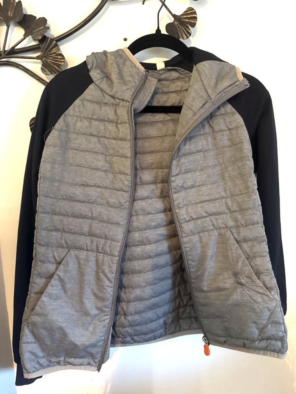 Save The Duck Ultra Light Hybrid Puffer Jacket Gray Black Size 1 (S)